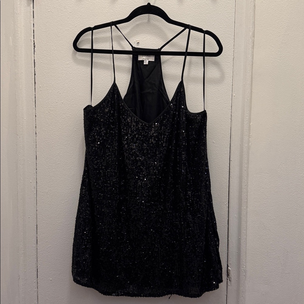 Johnny Was Black Sequin Strappy Tank Top